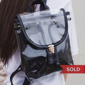 Small Clear Gameday Backpack with Black & Gold